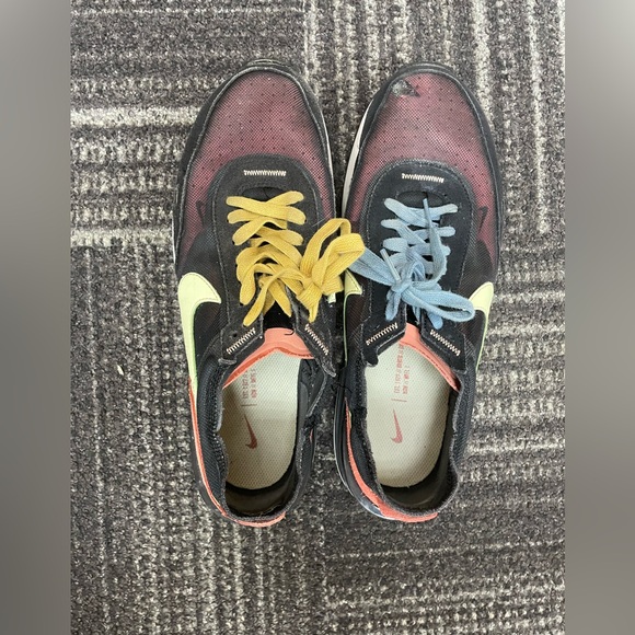 Nike Red and Black Sneakers with Yellow and Blue Laces - Picture 1 of 2